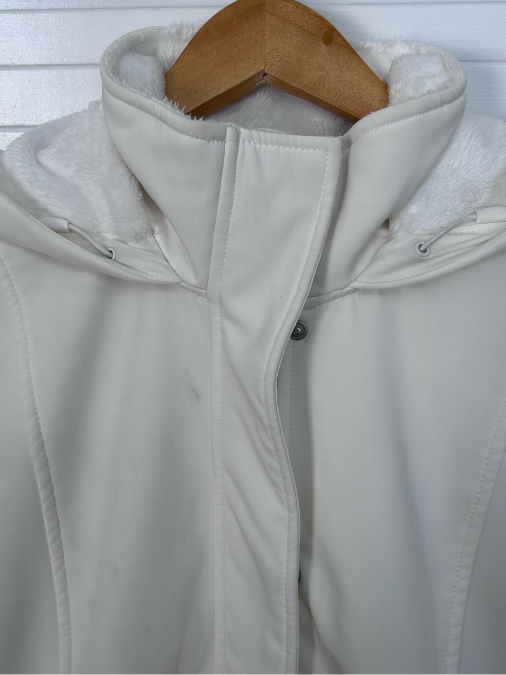 🤍MAKE OFFER🤍 Merrell Hooded ivory white lined winter coat women’s size Medium - Picture 5 of 9